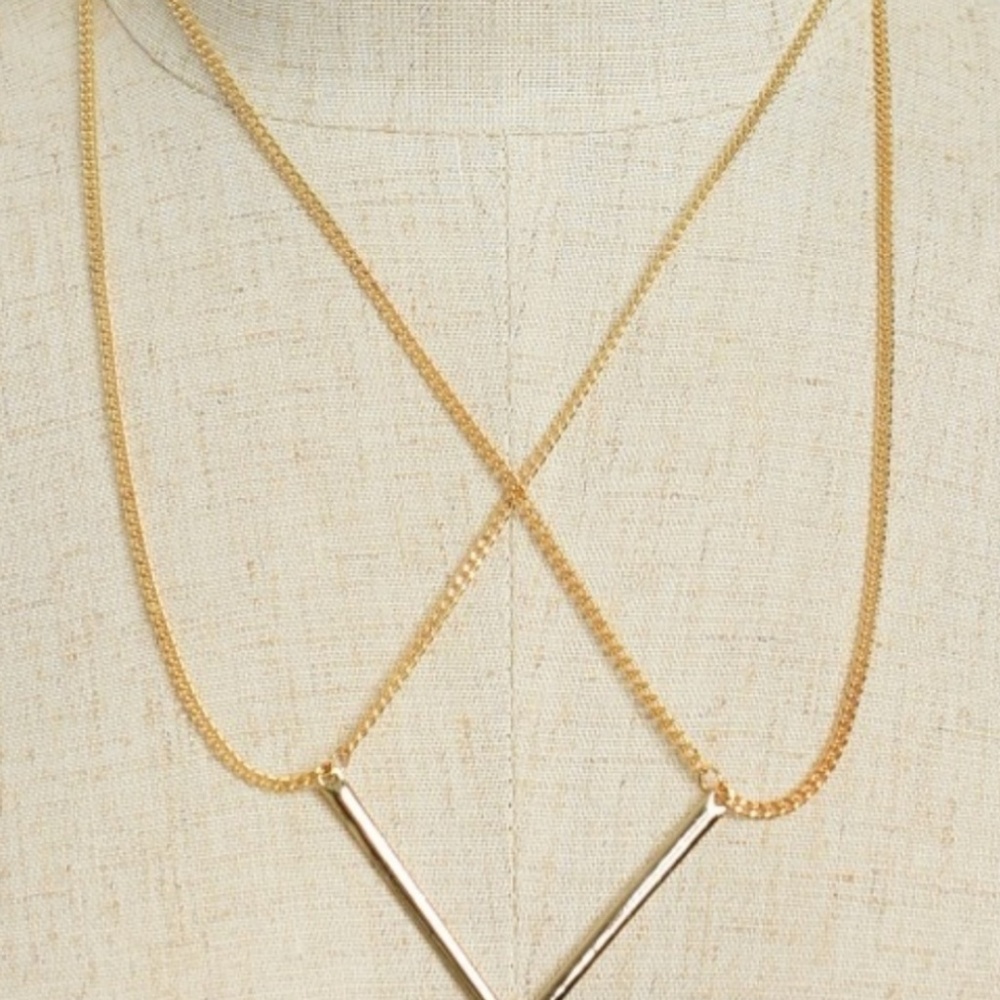 Crossed Dropped Necklace - Picture 3 of 4
